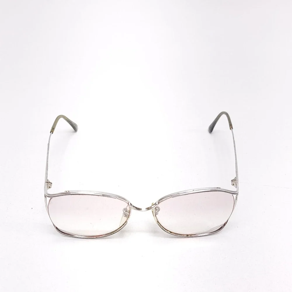 Vintage Tura Eyeglasses Frames Mod 225 Inlay Open Rim Silver‎ Japan 54 16 140